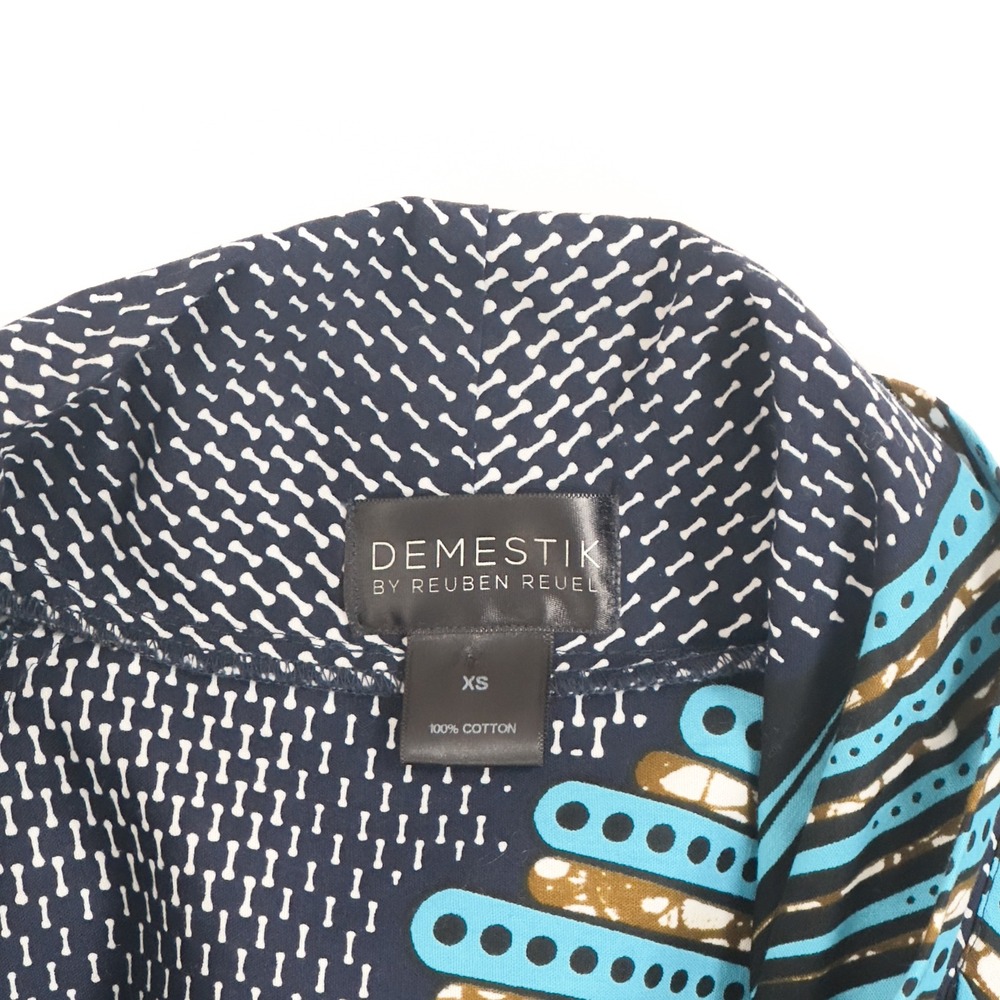 DEMESTIK by Reuben Reuel‎ Cotton Geometric African Wrap Dress - XS - Picture 4 of 4